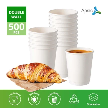 Paper Cups Double Wall (500PCS - 80Oz - 236ml)
